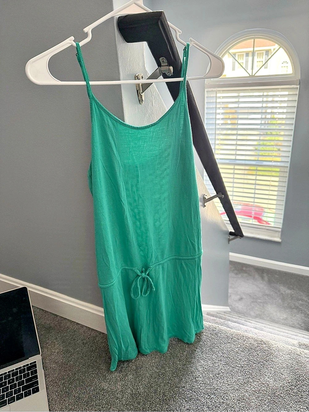 Teal colored dress